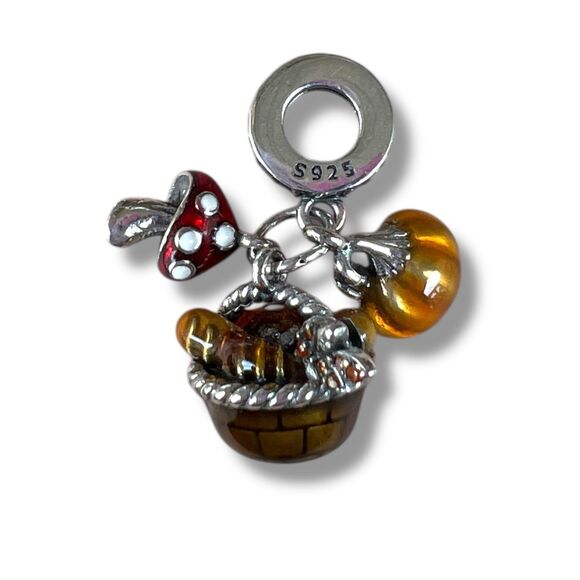 Autumn Harvest Basket S925 Sterling Silver Charm - Picture 2 of 9